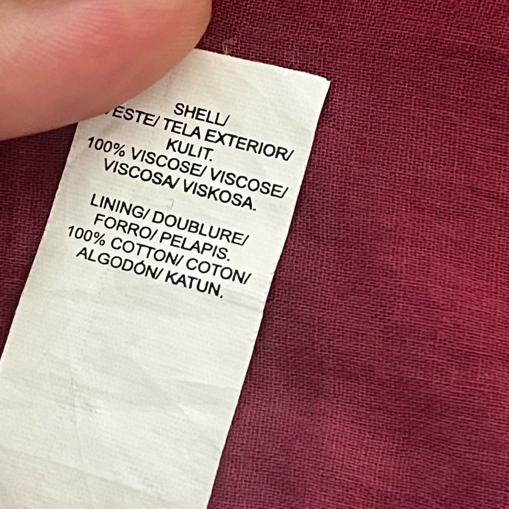 Lucky Brand Midi Dress Burgundy Spaghetti Strap Midi V-Neck Flowy Size Small - Picture 8 of 8